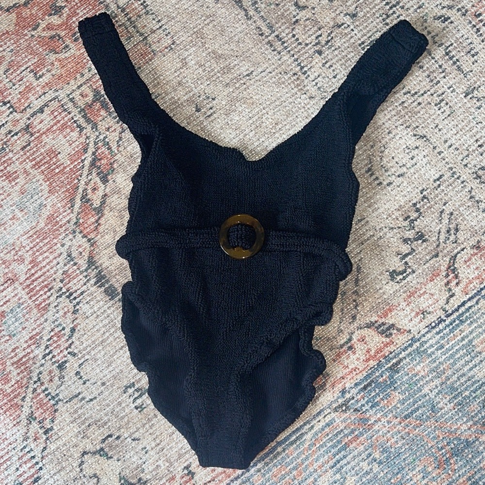 Hunza G Black Belted One Piece EUC